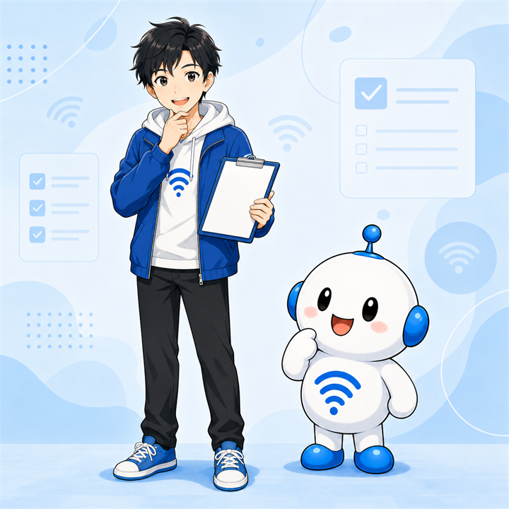 答えを一緒に考えるyuuとでんぱるの全身イラスト