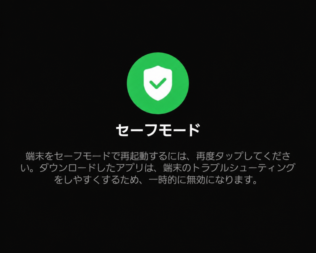 Galaxyをセーフモードで再起動する確認画面
