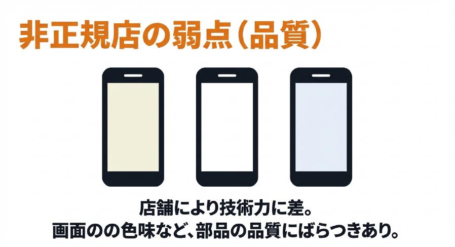 非正規店の弱点は店舗による技術力や部品品質のばらつき