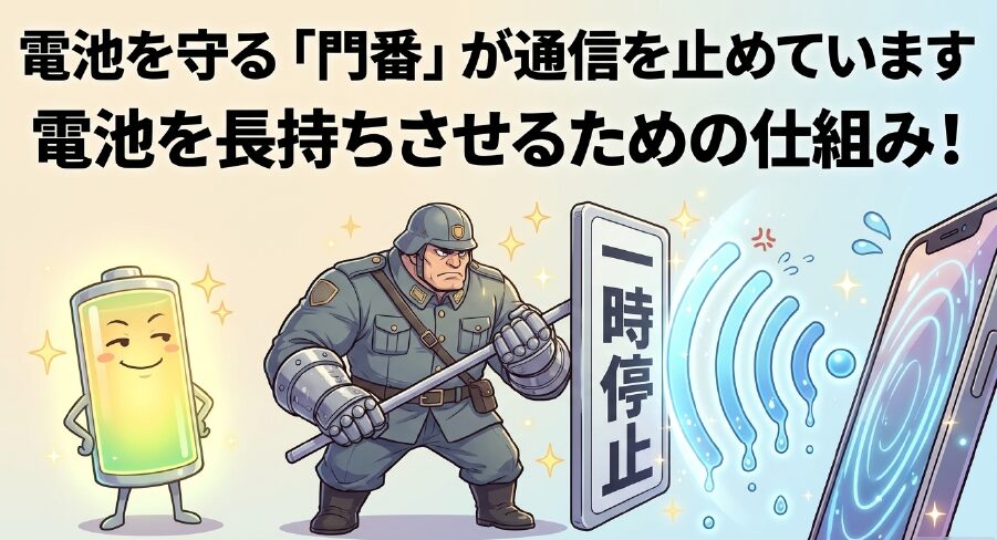 スマホの電池を長持ちさせるために通信を一時停止する門番の仕組み