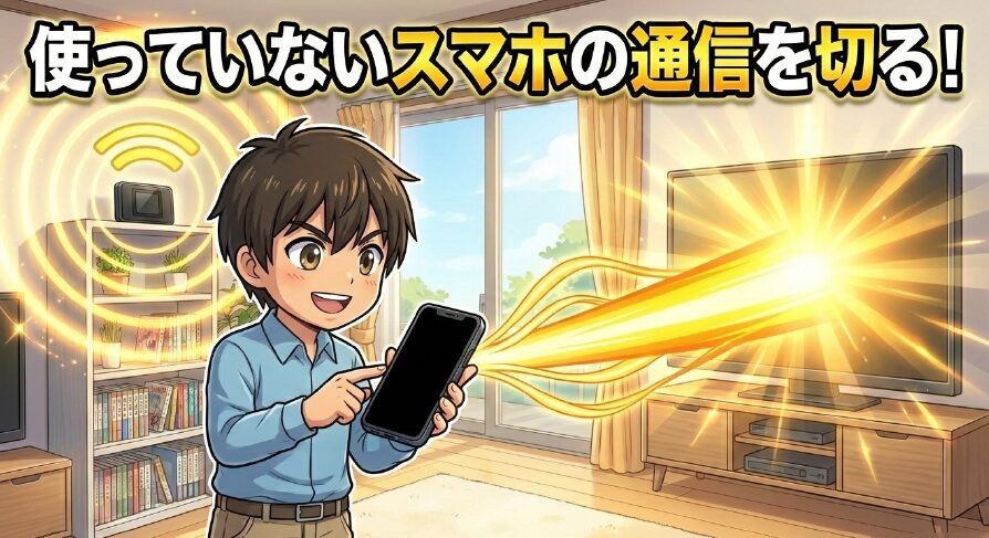 使っていないスマホの通信を切るという改善策