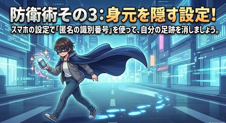 スマホの設定で匿名の識別番号を使い、自分の足跡を消して身元を隠す防衛術