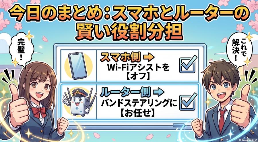 パケ詰まり解消のためのスマホとルーターの役割分担まとめ