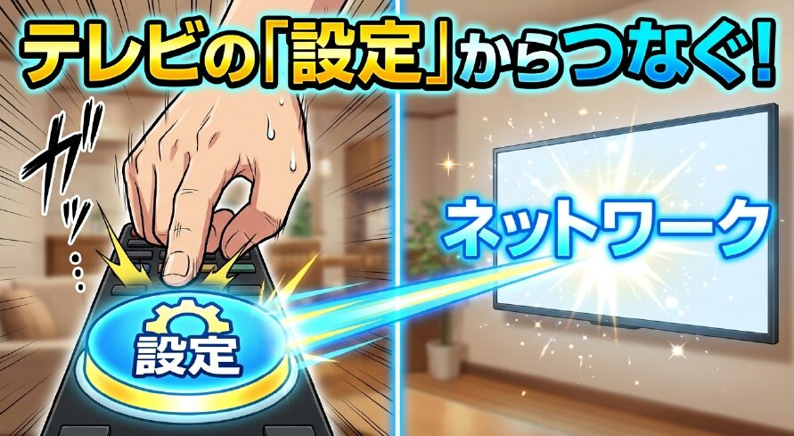 テレビの設定からネットワーク設定を開く手順