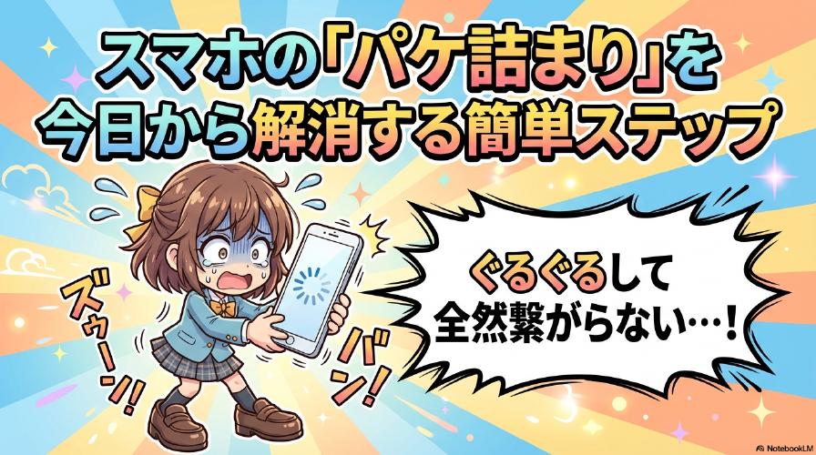 スマホの「パケ詰まり」を今日から解消する簡単ステップを解説するアイキャッチ画像