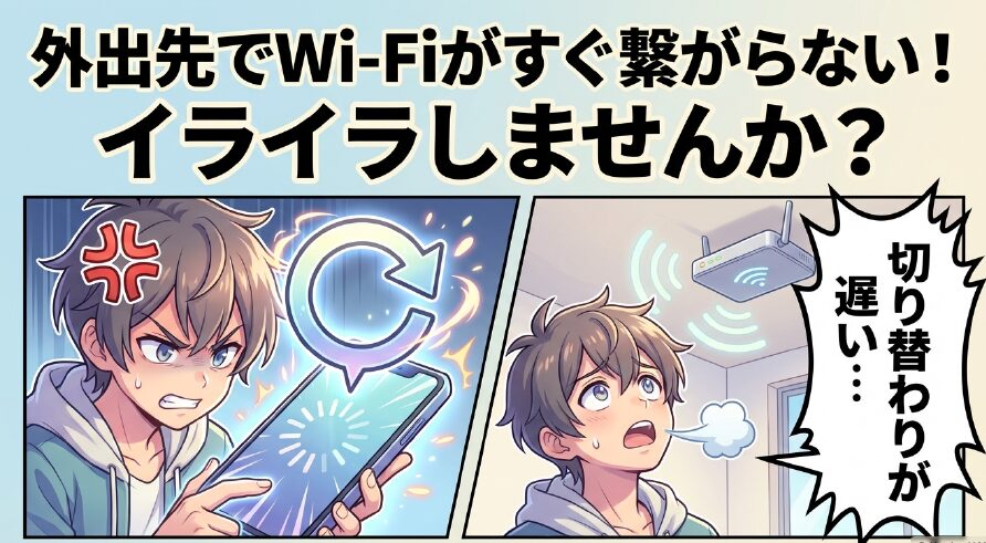 外出先でWi-Fiがすぐ繋がらない、切り替わりが遅いという読者の悩み