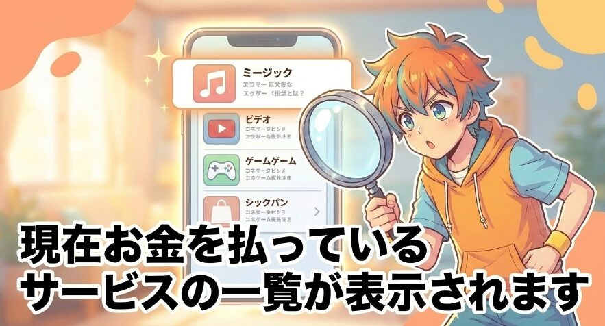 現在お金を払っているサービスの一覧が表示されます
