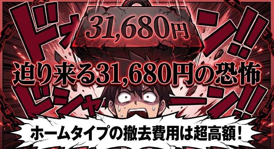 auひかりホームタイプの撤去費用は31,680円と超高額。