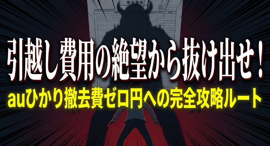 auひかり撤去費ゼロ円への完全攻略ルート。