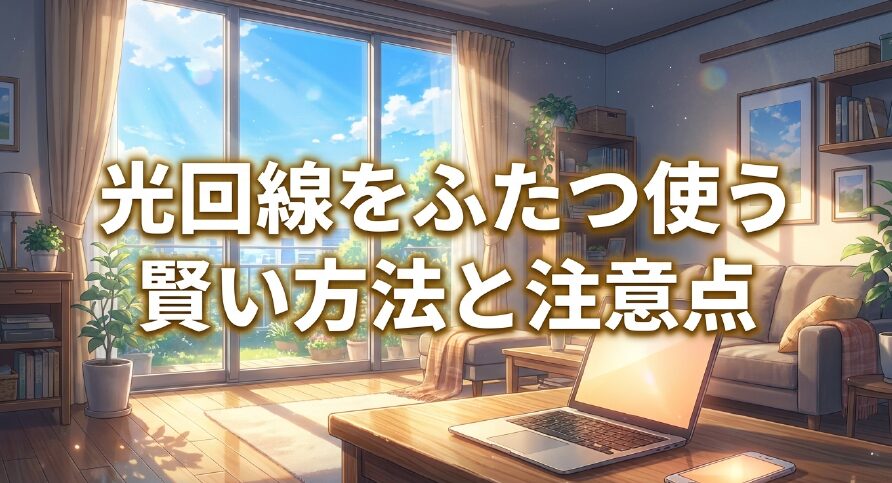 「光回線をふたつ使う」賢い方法と注意点を解説したタイトルスライド