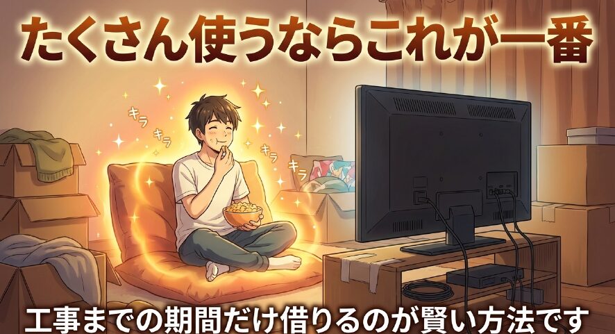 たくさん使うならこれが一番。工事までの期間だけ借りるのが賢い方法です