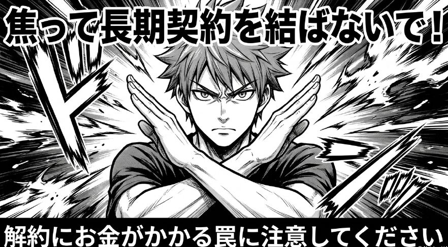 焦って長期契約を結ばないで！解約にお金がかかる罠に注意してください
