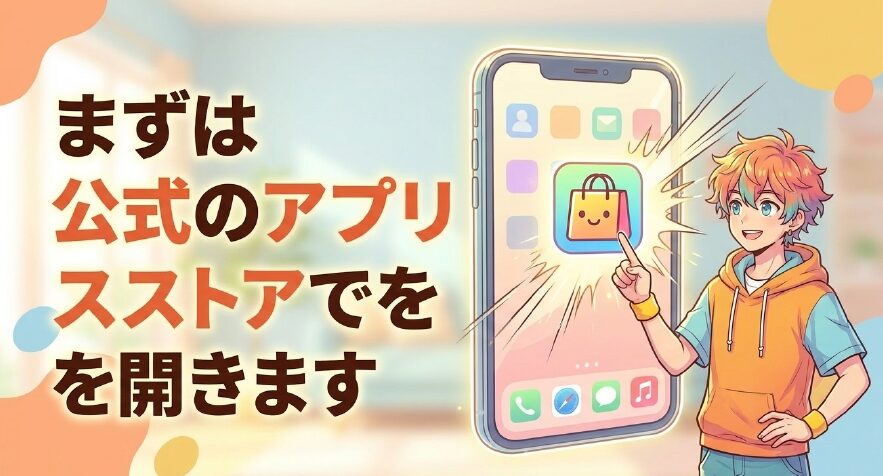 まずは公式のアプリストアを開きます