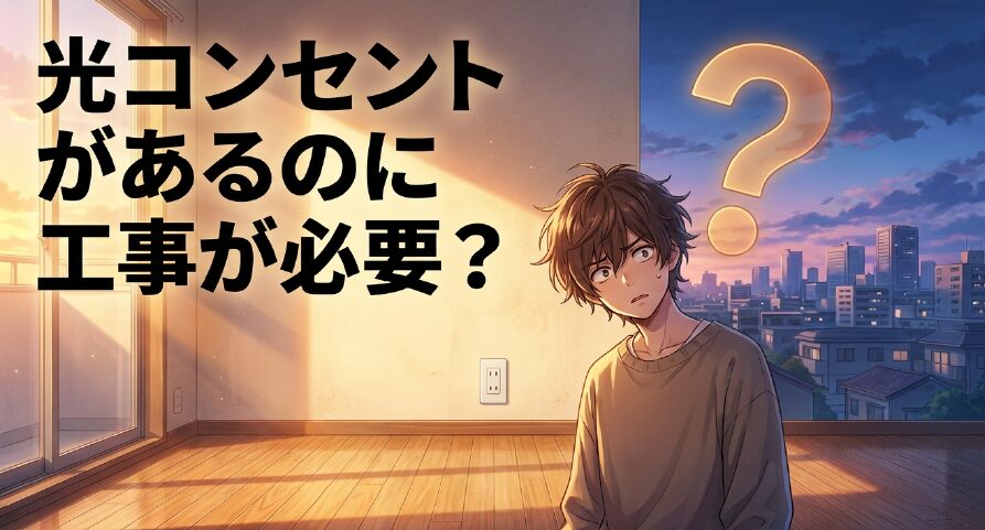 部屋に光コンセントがあるのに光回線の工事が必要となる理由と対策を解説したアイキャッチ画像