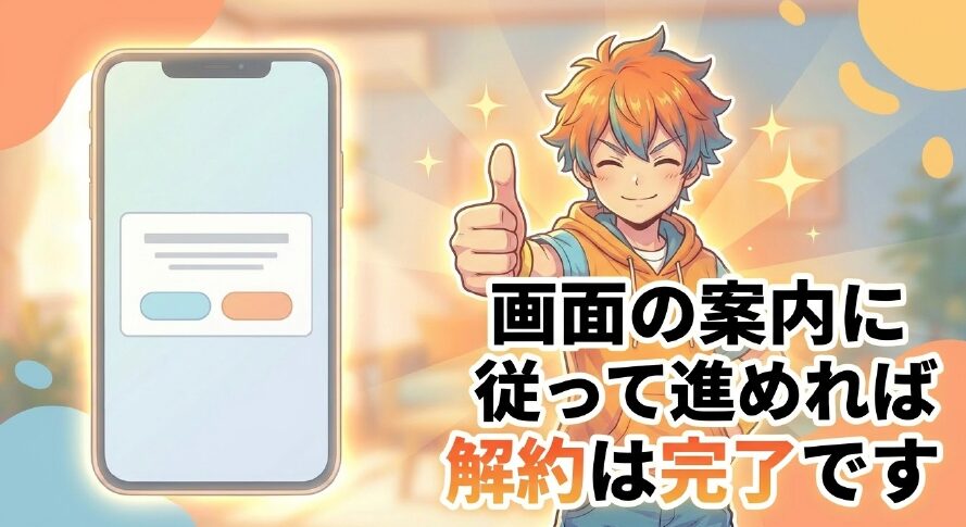 画面の案内に従って進めれば解約は完了です