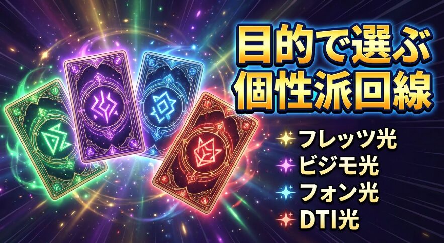 目的で選ぶ個性派回線 フレッツ光・ビジモ光・フォン光・DTI光