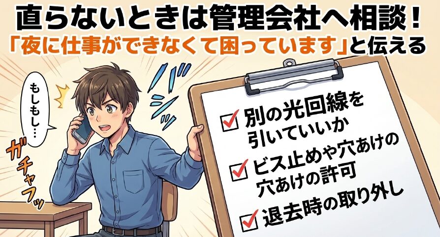 ネットが直らない時に、具体的な困りごとを管理会社へ相談するポイント