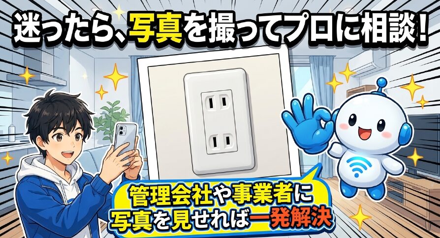 コンセントの種類に迷ったら写真を撮って管理会社や事業者に相談