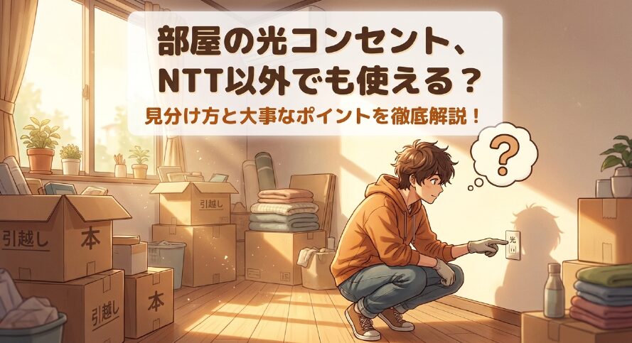部屋の光コンセントがNTT以外でも使えるか、見分け方と大事なポイントを徹底解説したアイキャッチ画像