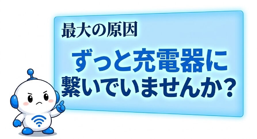 ポケットWiFiが充電しっぱなしや長時間通信で熱くなる原因を説明するイラスト