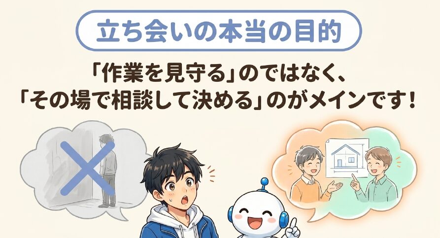 立ち会いの本当の目的は作業を見守るのではなくその場で相談して決めること