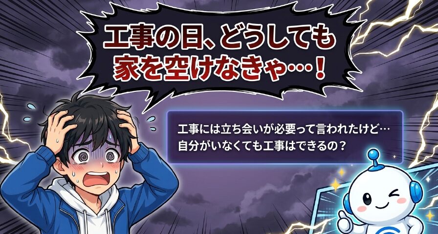 工事の日に家を空けなければならない場合の立ち会いへの不安