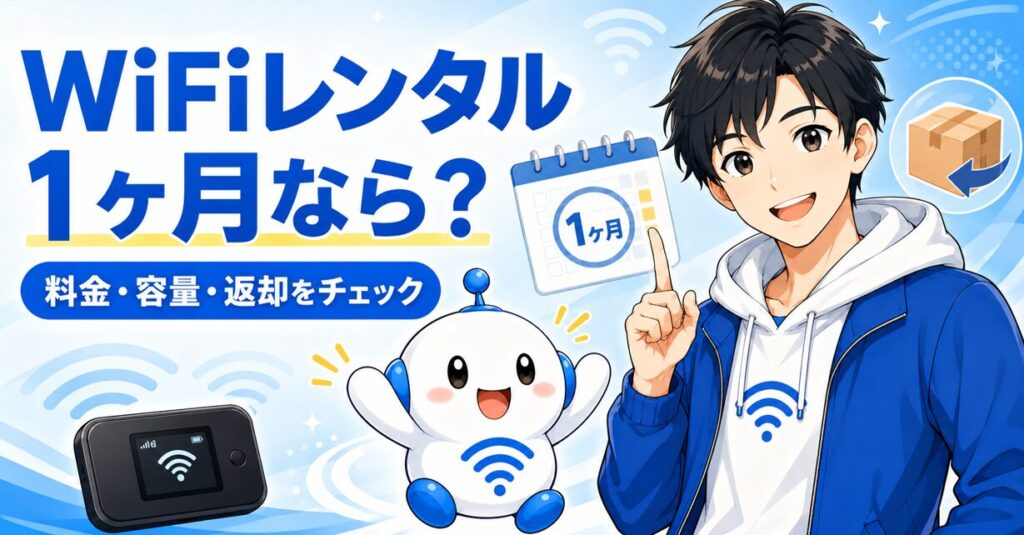 WiFiを1ヶ月レンタルするときの選び方を案内するyuuと、疑問が解けて喜ぶでんぱる