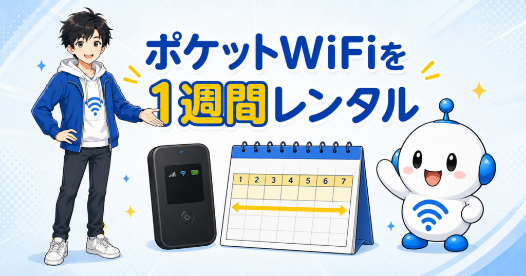 ポケットWiFiを1週間レンタルする記事のアイキャッチ