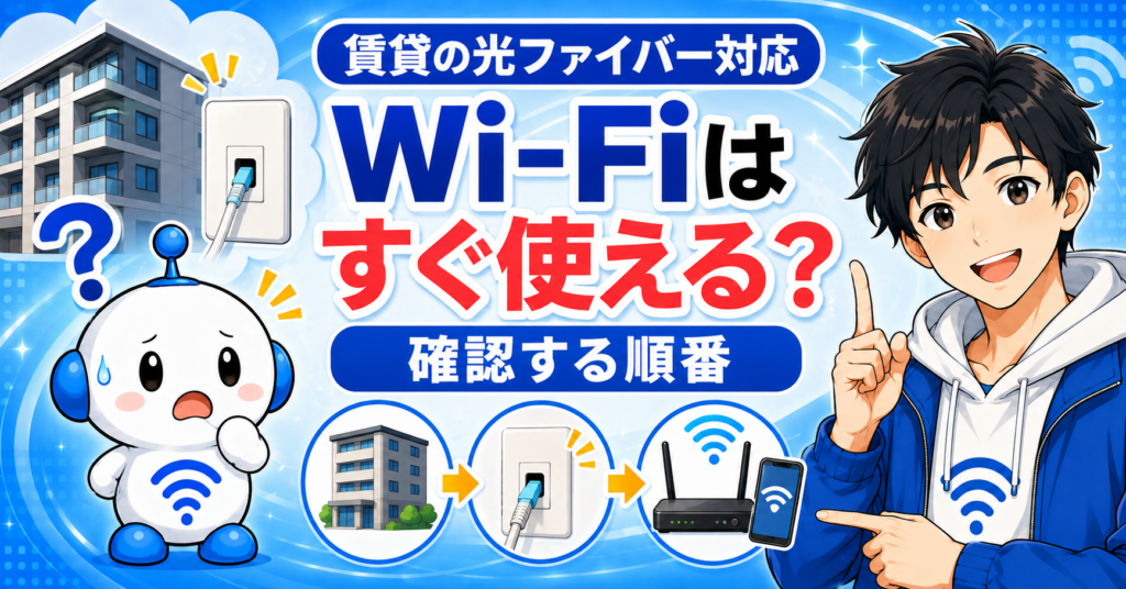 賃貸の光ファイバー対応でWi-Fiがすぐ使えるか確認する順番
